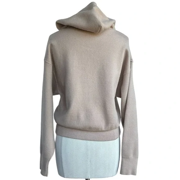 Onzie Women's Hoodie Top S/M Sand Beige Crop Long Sleeve Casual Comfy Loungewear - Picture 3 of 7